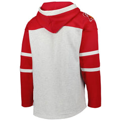 Tampa Bay Buccaneers '47 Historic Logo Gridiron Lace-Up Pullover Hoodie - Heather Gray Hoodies