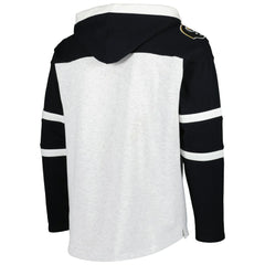 Pittsburgh Steelers '47 Historic Logo Gridiron Lace-Up Pullover Hoodie - Heather Gray Hoodies