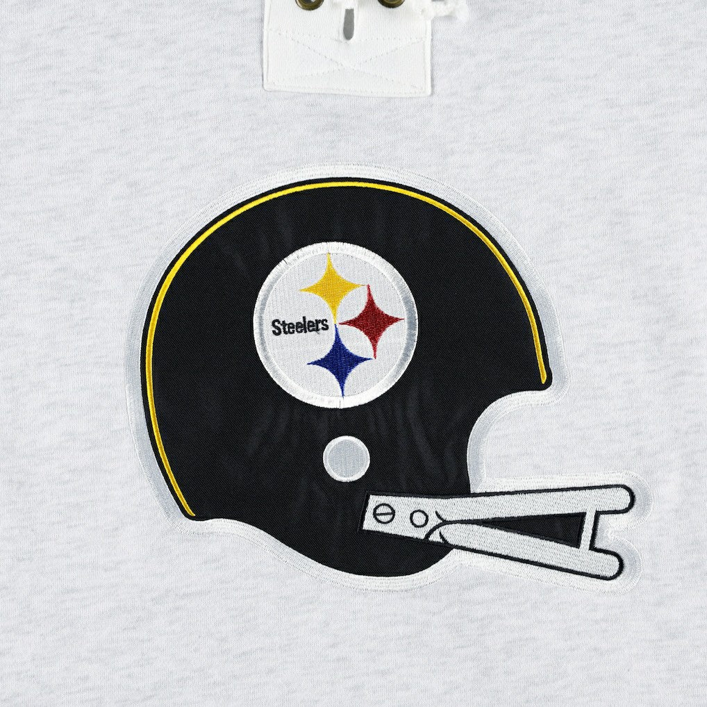 Pittsburgh Steelers '47 Historic Logo Gridiron Lace-Up Pullover Hoodie - Heather Gray Hoodies