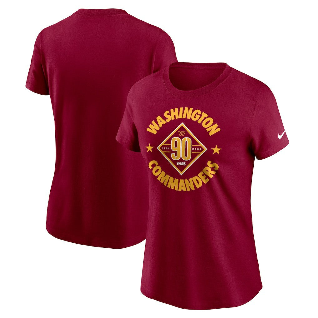 Washington Commanders Women's 90th Anniversary T-Shirt - Burgundy T-shirts