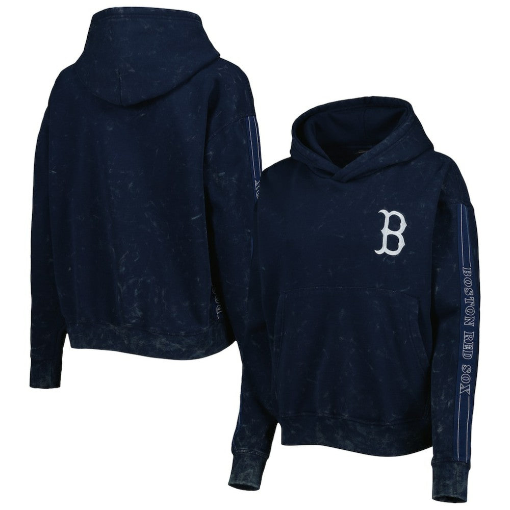 Boston Red Sox The Wild Collective Women's Marble Pullover Hoodie - Navy Hoodies