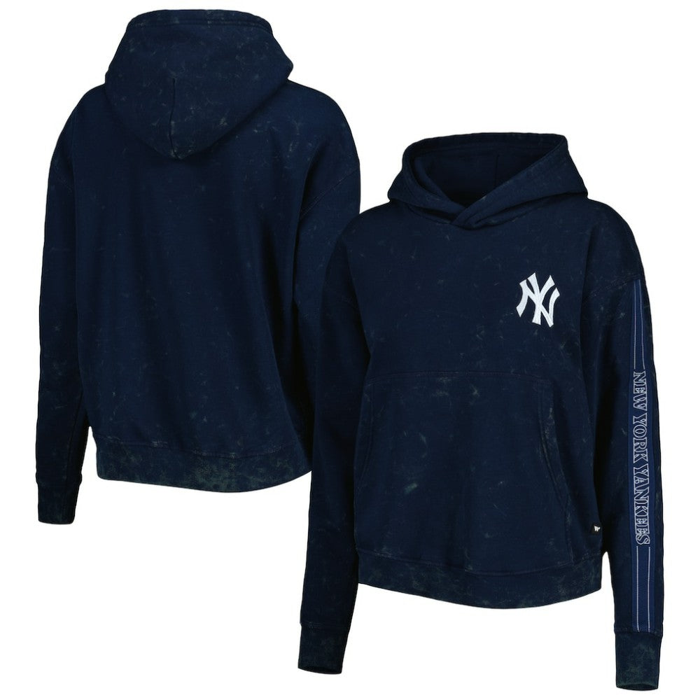 New York Yankees The Wild Collective Women's Marble Pullover Hoodie - Navy Hoodies