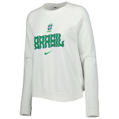 Brazil National Team Women's Lockup Varsity Tri-Blend Raglan Pullover Sweatshirt White - Nike on sale