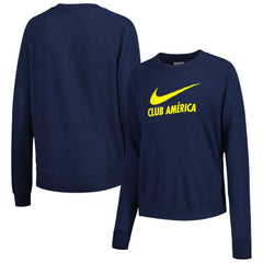 Club America Women's Lockup Varsity Tri-Blend Raglan Pullover Sweatshirt Navy - Nike on sale