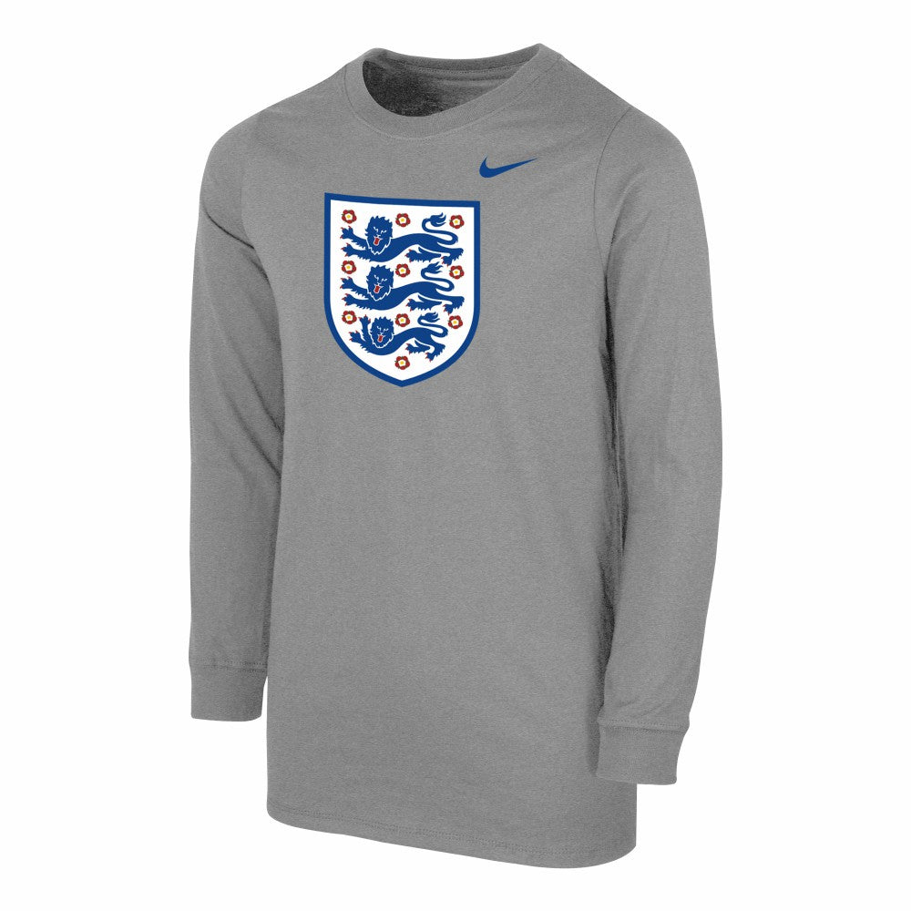 England National Team Youth Core Long Sleeve T-Shirt Heather Gray - Nike sale