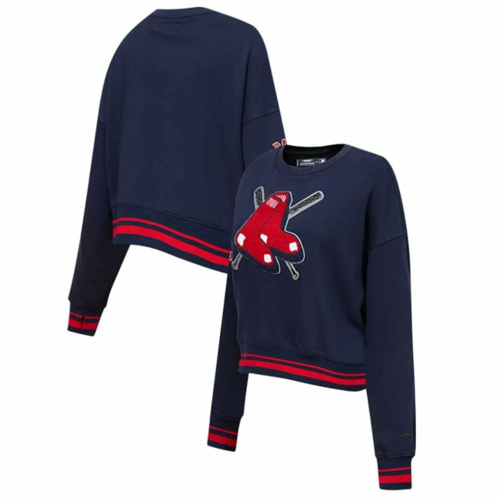 Boston Red Sox Pro Standard Women's Mash Up Pullover Sweatshirt - Navy Pullover