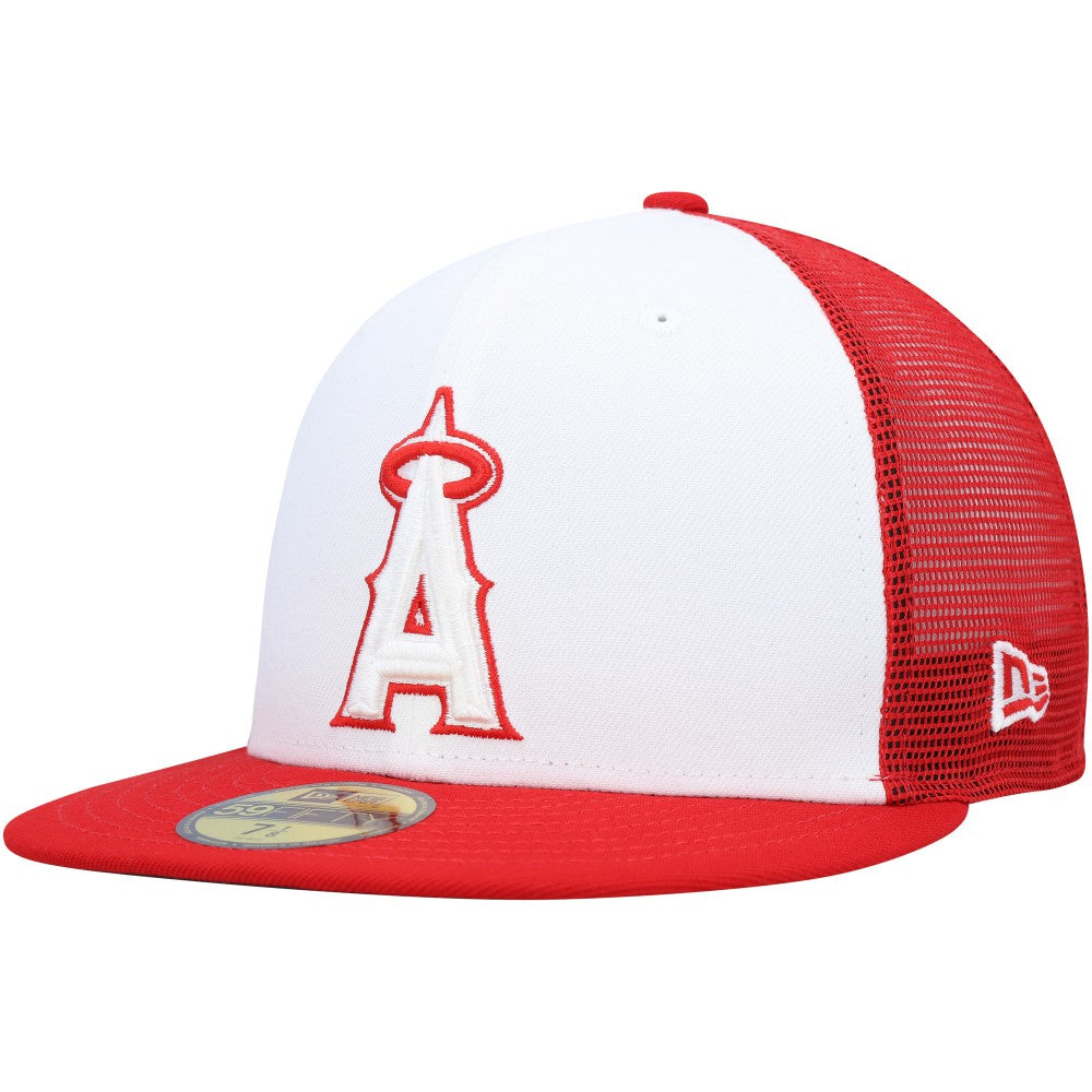 Los Angeles Angels New Era 2023 On-Field Batting Practice 59FIFTY Fitted Hat - White/Red Hats
