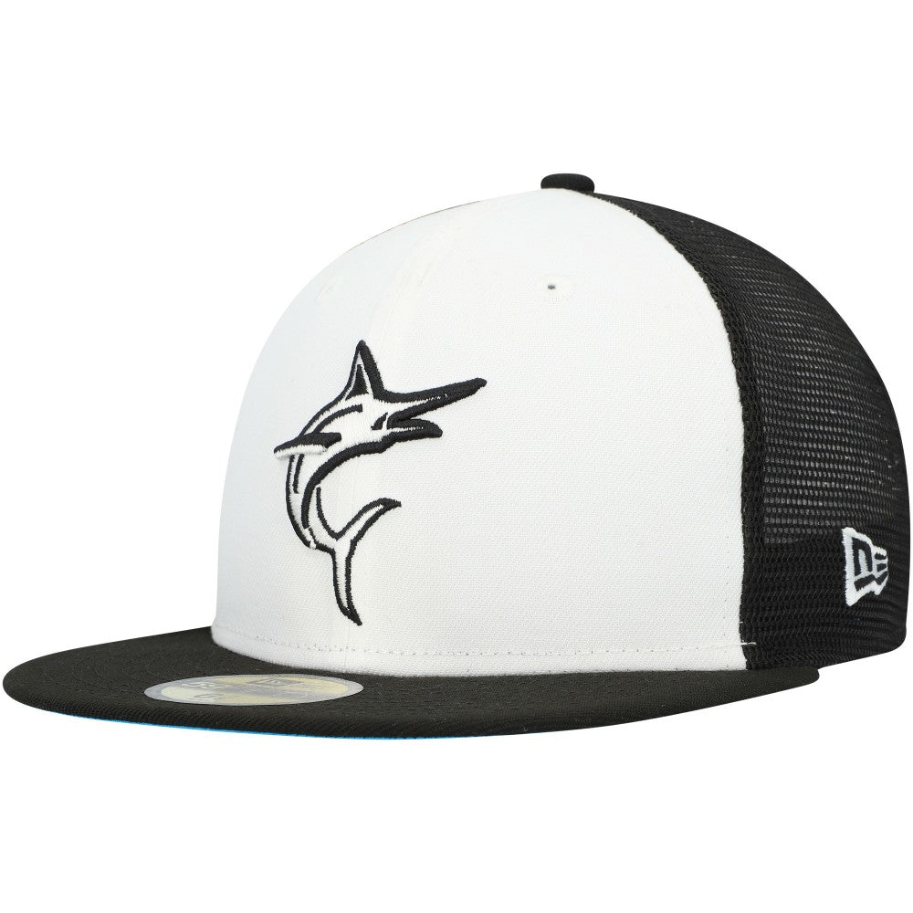 Miami Marlins New Era 2023 On-Field Batting Practice 59FIFTY Fitted Hat - White/Black Hats
