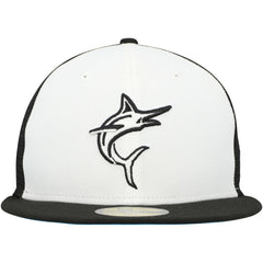 Miami Marlins New Era 2023 On-Field Batting Practice 59FIFTY Fitted Hat - White/Black Hats