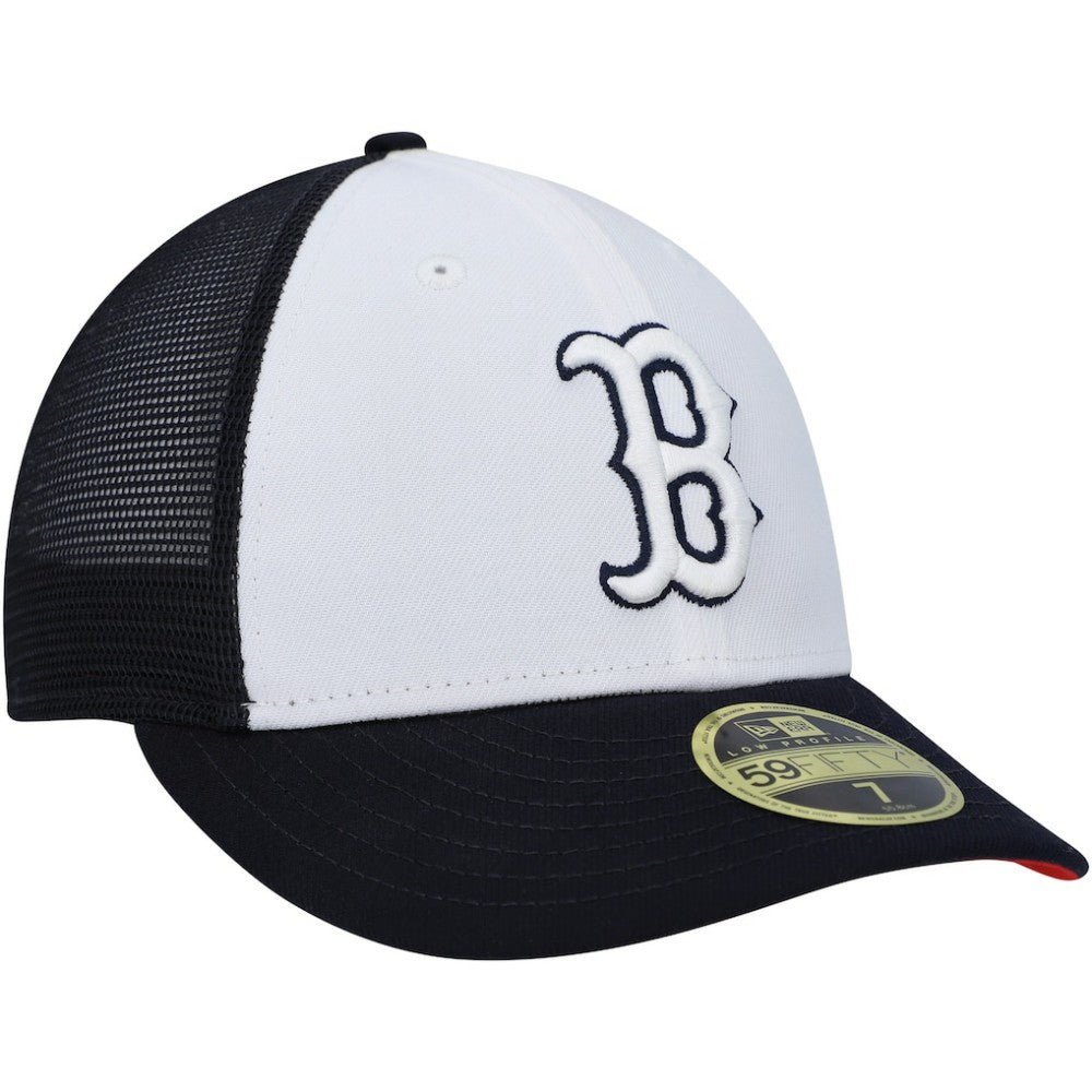 Boston Red Sox New Era 2023 On-Field Batting Practice Low Profile 59FIFTY Fitted Hat - White/Navy Hats