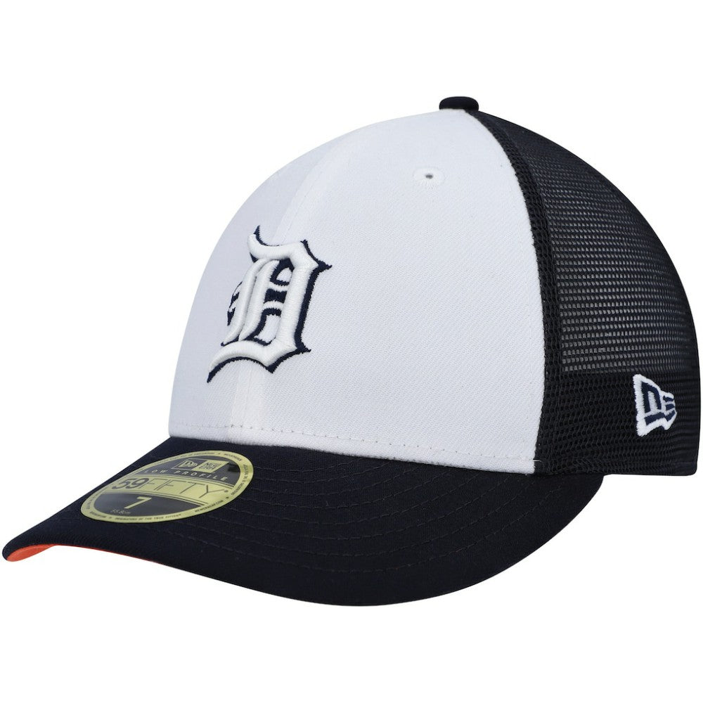 Detroit Tigers New Era 2023 On-Field Batting Practice Low Profile 59FIFTY Fitted Hat - White/Navy Hats