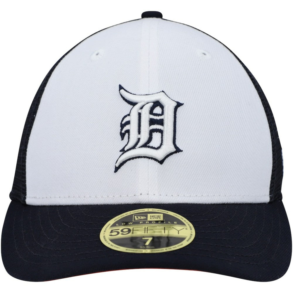 Detroit Tigers New Era 2023 On-Field Batting Practice Low Profile 59FIFTY Fitted Hat - White/Navy Hats