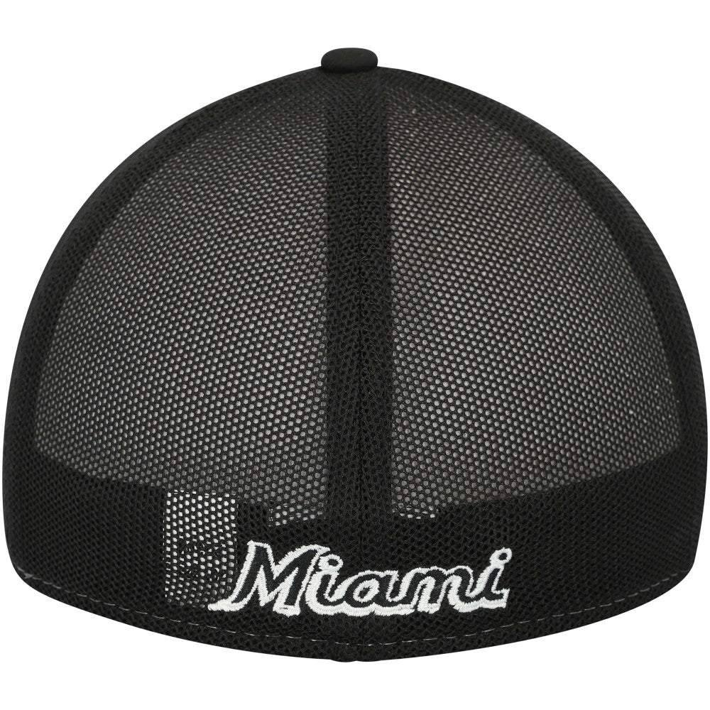 Miami Marlins New Era 2023 On-Field Batting Practice 39THIRTY Flex Hat - Black/White Hats