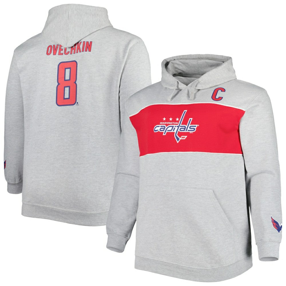 Alexander Ovechkin Washington Capitals Big & Tall Player Pullover Hoodie - Heather Gray | US 4992920