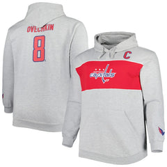 Alexander Ovechkin Washington Capitals Big & Tall Player Pullover Hoodie - Heather Gray | US 4992920