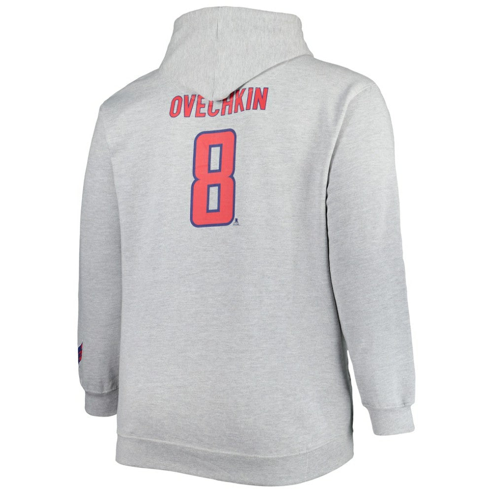 Alexander Ovechkin Washington Capitals Big & Tall Player Pullover Hoodie - Heather Gray | US 4992920