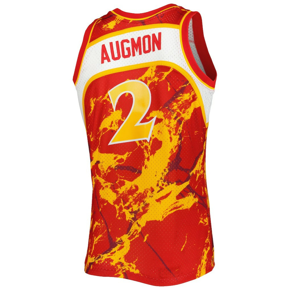 Stacey Augmon Atlanta Hawks 1991/92 Hardwood Classics Marble Swingman Jersey Red - Mitchell & Ness