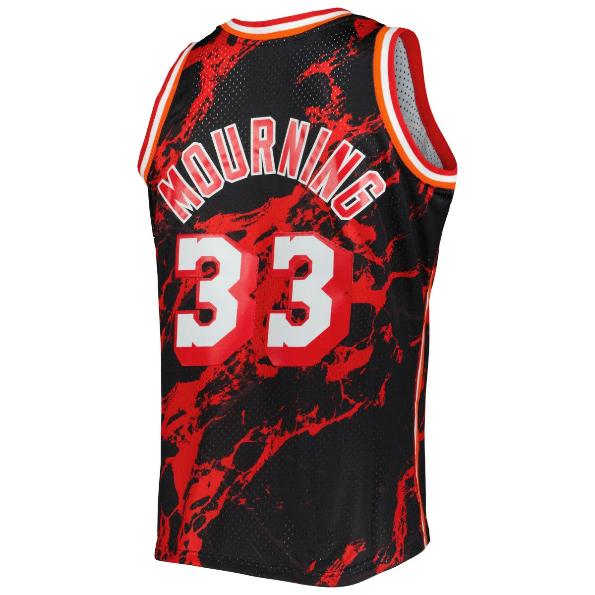Alonzo Mourning Miami Heat 1996/97 Hardwood Classics Marble Swingman Jersey Black - Mitchell & Ness