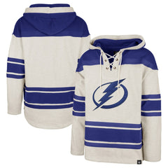 Tampa Bay Lightning '47 Rockaway Lace-Up Pullover Hoodie - Oatmeal | US 4993234