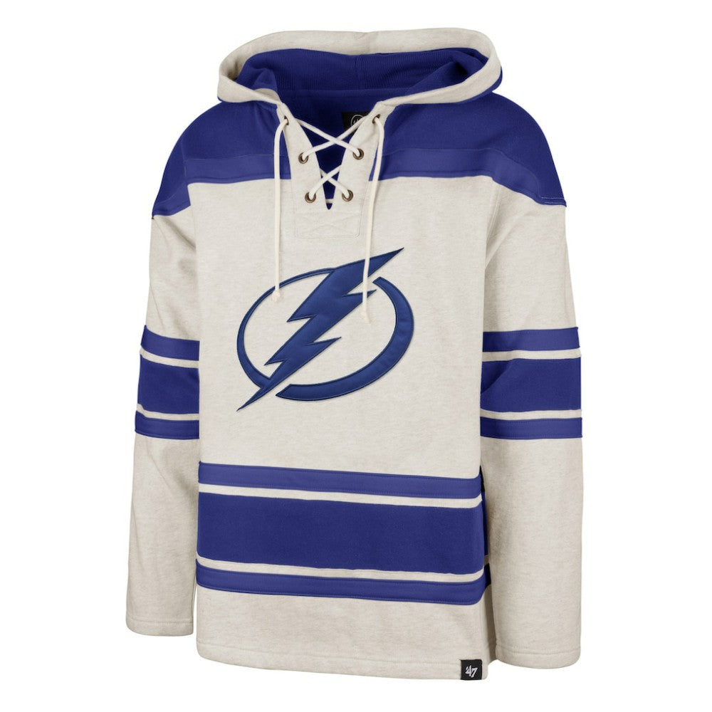 Tampa Bay Lightning '47 Rockaway Lace-Up Pullover Hoodie - Oatmeal | US 4993234