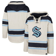 Seattle Kraken '47 Rockaway Lace-Up Pullover Hoodie - Oatmeal | US 4993238