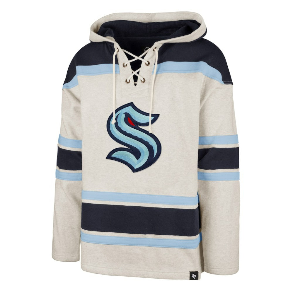 Seattle Kraken '47 Rockaway Lace-Up Pullover Hoodie - Oatmeal | US 4993238