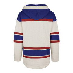 New York Rangers '47 Rockaway Lace-Up Pullover Hoodie - Oatmeal | US 4993245