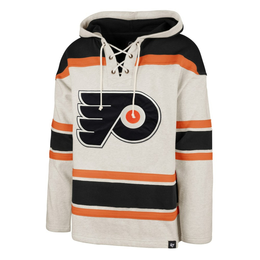 Philadelphia Flyers '47 Rockaway Lace-Up Pullover Hoodie - Oatmeal | US 4993246