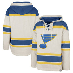 St. Louis Blues '47 Rockaway Lace-Up Pullover Hoodie - Oatmeal | US 4993248