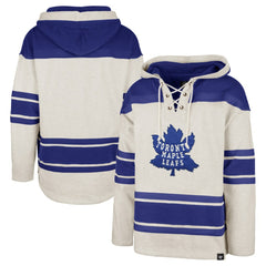 Toronto Maple Leafs '47 Rockaway Lace-Up Pullover Hoodie - Oatmeal | US 4993249