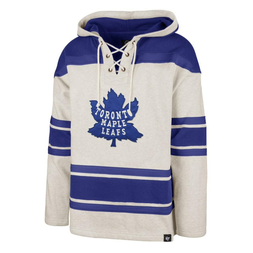 Toronto Maple Leafs '47 Rockaway Lace-Up Pullover Hoodie - Oatmeal | US 4993249