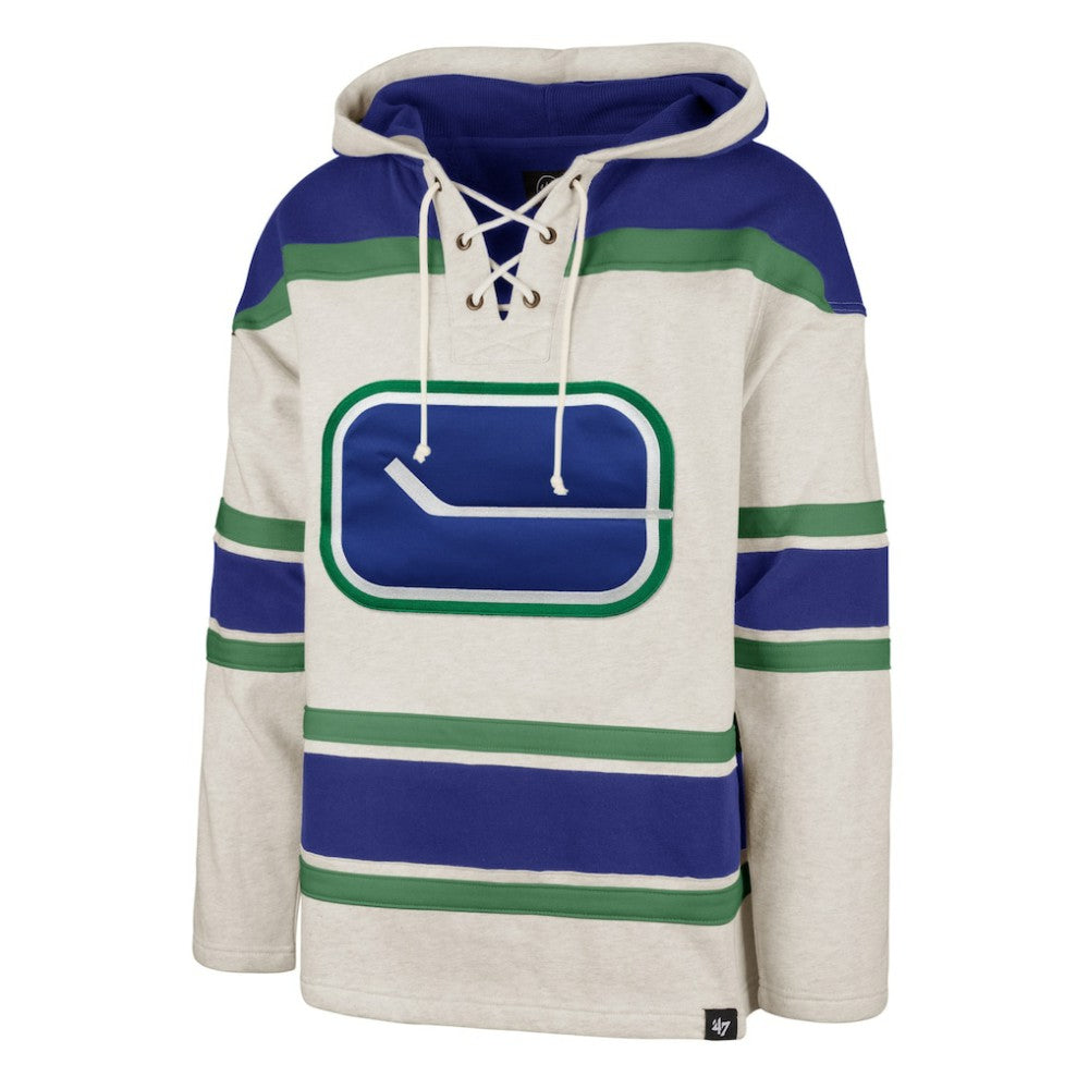 Vancouver Canucks '47 Rockaway Lace-Up Pullover Hoodie - Oatmeal | US 4993250