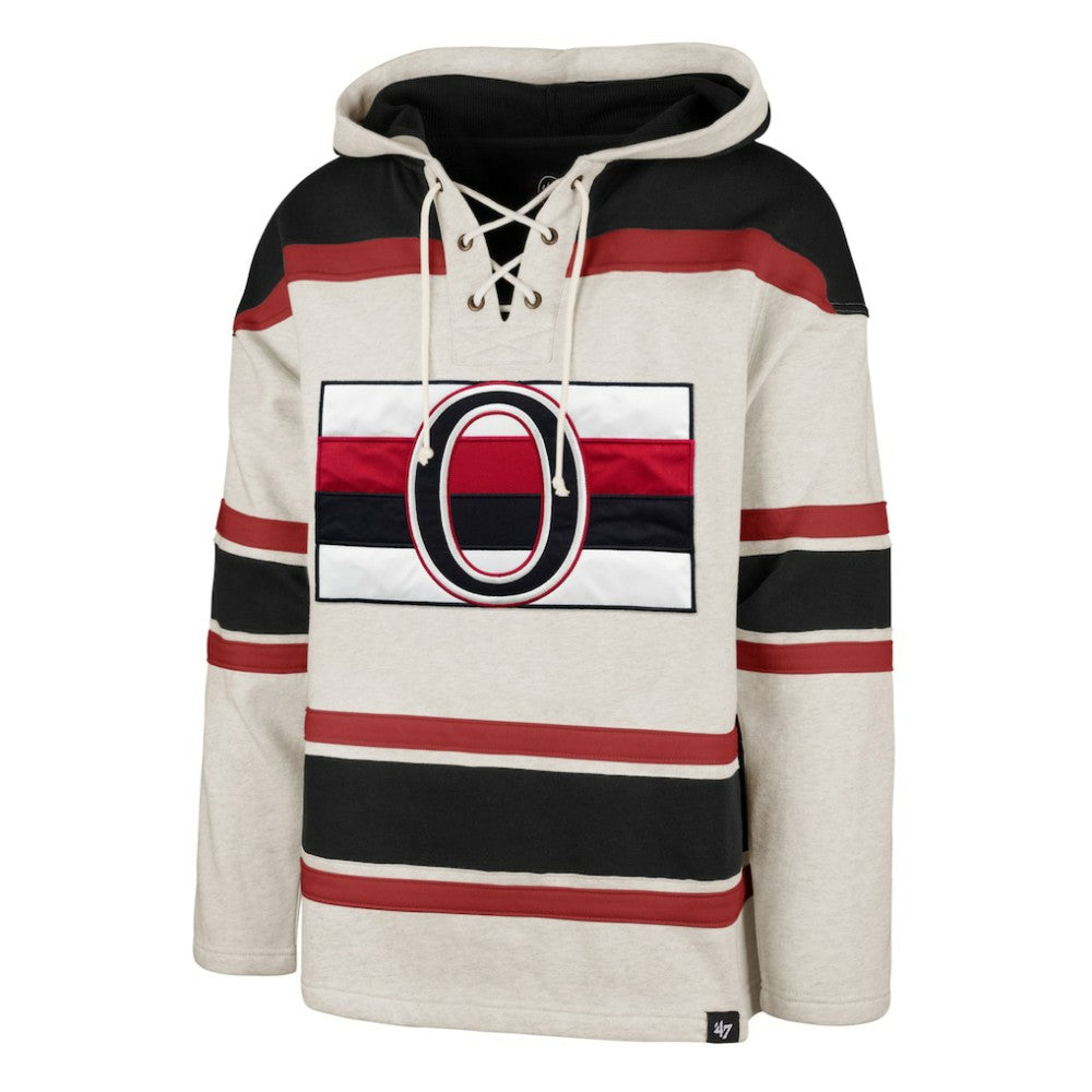 Ottawa Senators '47 Rockaway Lace-Up Pullover Hoodie - Oatmeal | US 4993252