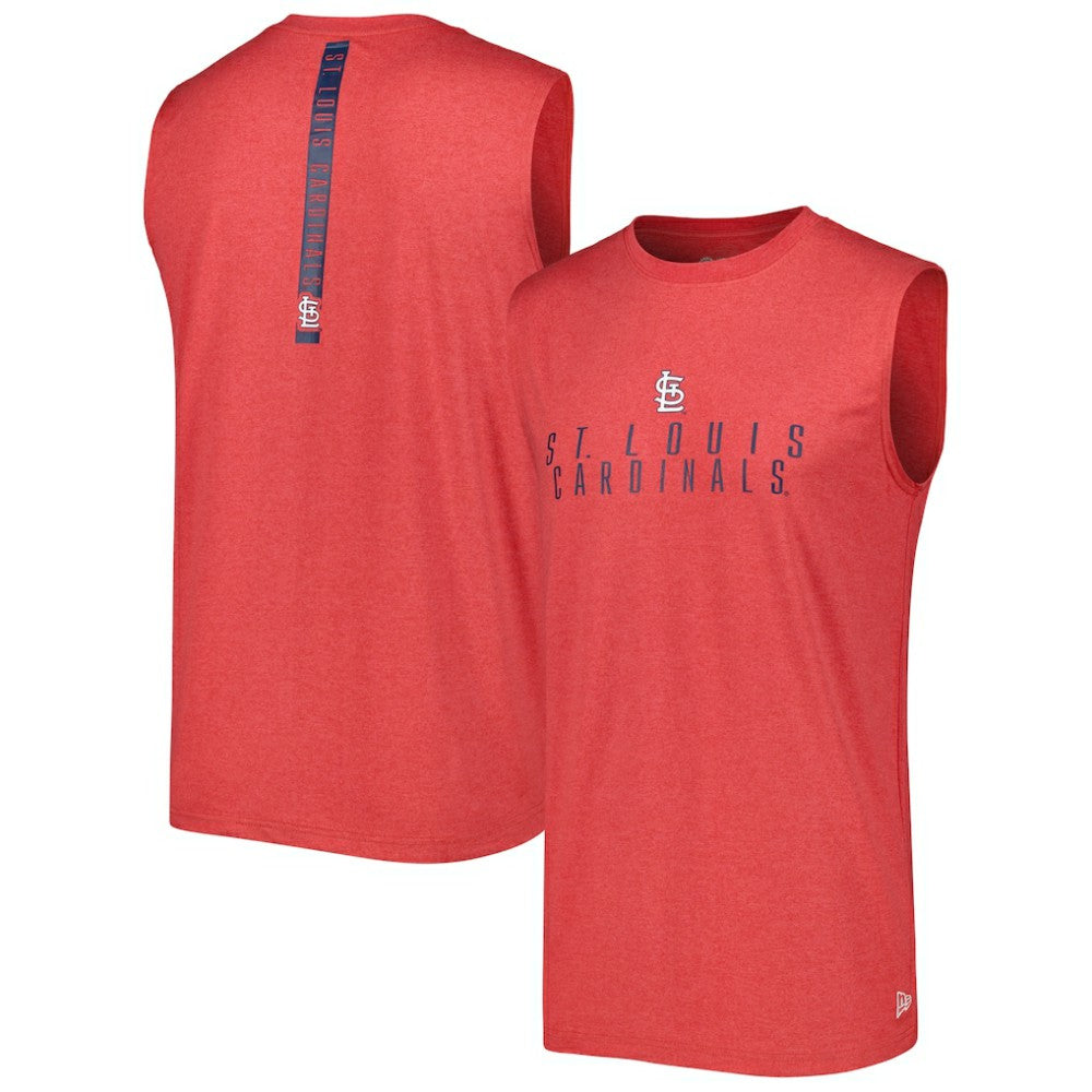 St. Louis Cardinals New Era Team Muscle Tank Top - Heather Red Tanks
