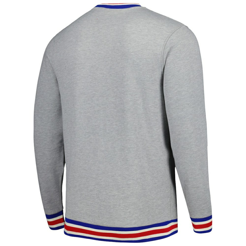 Atlanta Braves New Era Throwback Classic Pullover Sweatshirt - Heather Gray Pullover