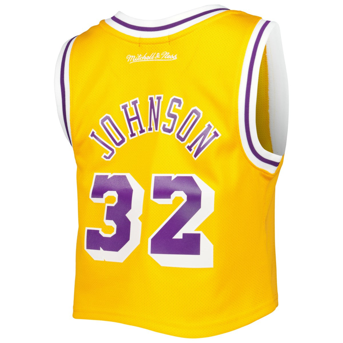 Magic Johnson Los Angeles Lakers Women's 1984 Hardwood Classics Crop Player Tank Top Gold - Mitchell & Ness outlet