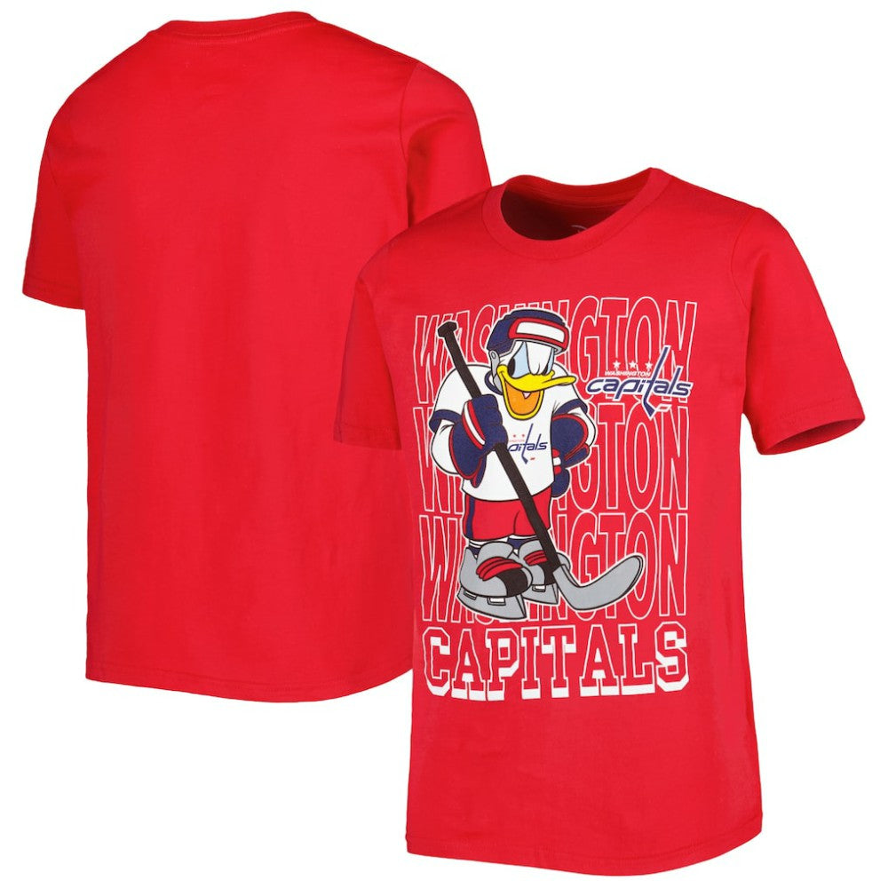 Washington Capitals Youth Disney Donald Duck Three-Peat T-Shirt - Red | US 4994868