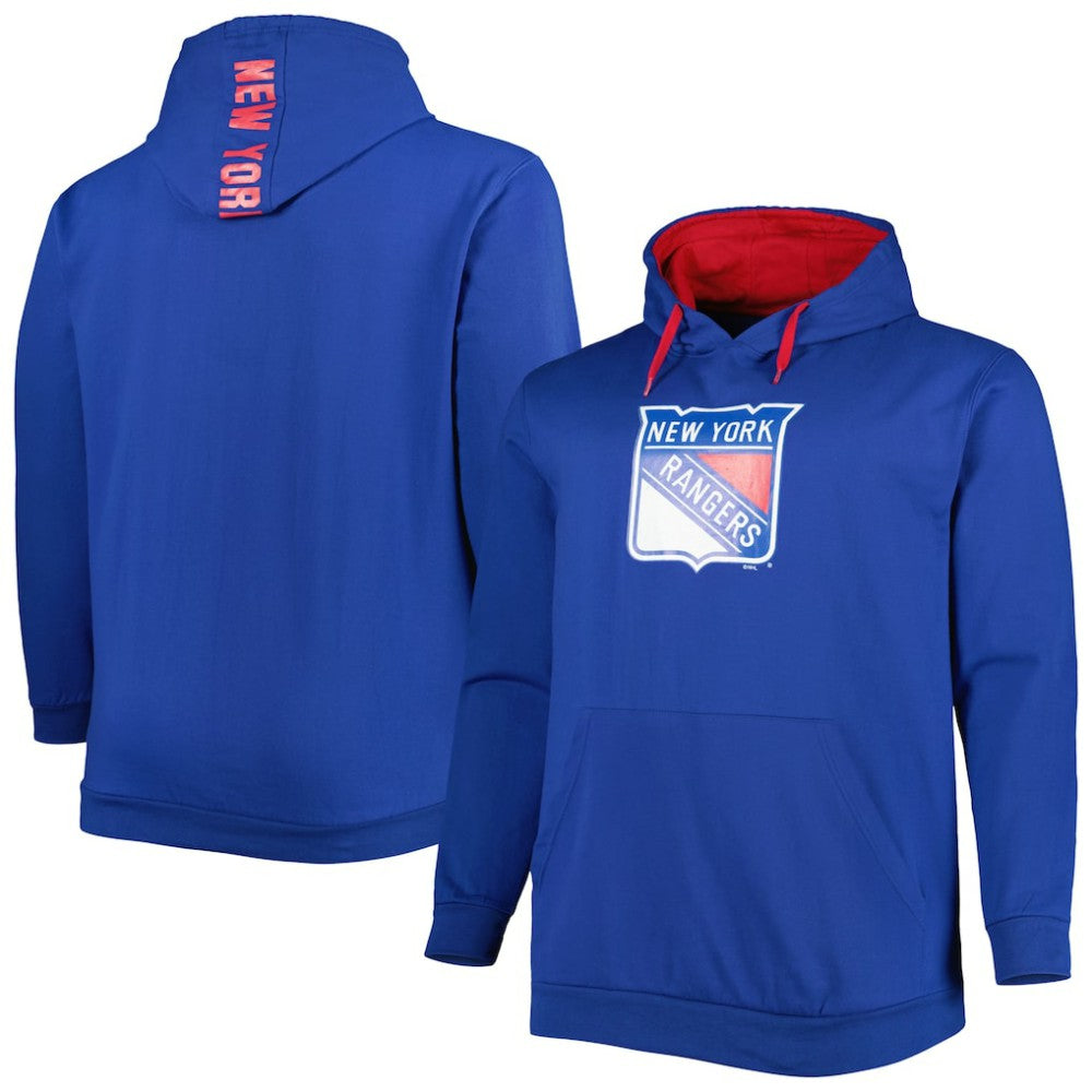 New York Rangers Big & Tall Fleece Pullover Hoodie - Blue | US 4995021