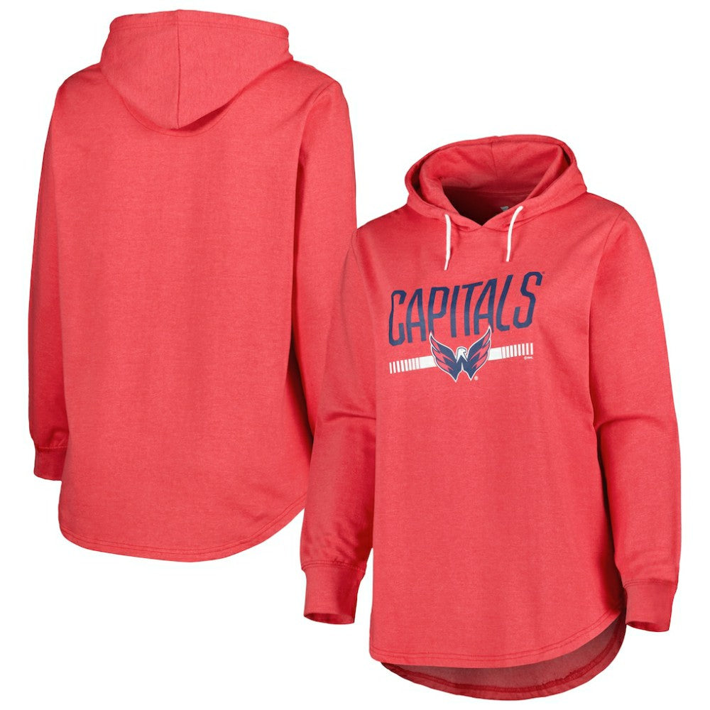 Washington Capitals Women's Plus Size Fleece Pullover Hoodie - Heather Red | US 4995028