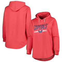 Washington Capitals Women's Plus Size Fleece Pullover Hoodie - Heather Red | US 4995028