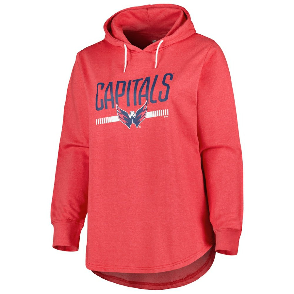 Washington Capitals Women's Plus Size Fleece Pullover Hoodie - Heather Red | US 4995028