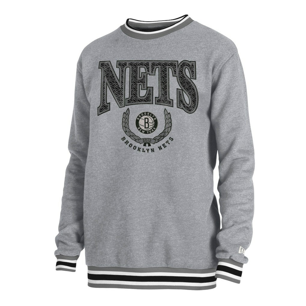 Brooklyn Nets Unisex Vintage Throwback Crew Sweatshirt Heather Gray - New Era outlet