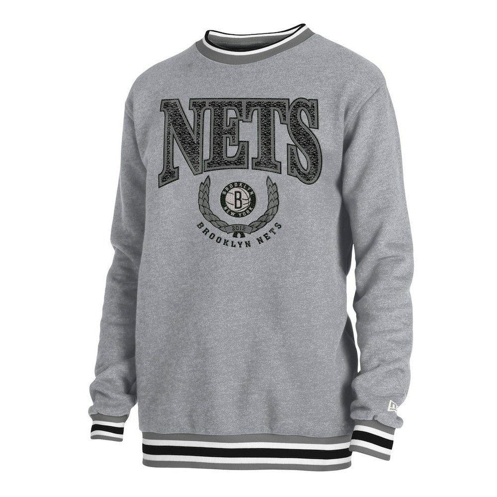 Brooklyn Nets Unisex Vintage Throwback Crew Sweatshirt Heather Gray - New Era outlet