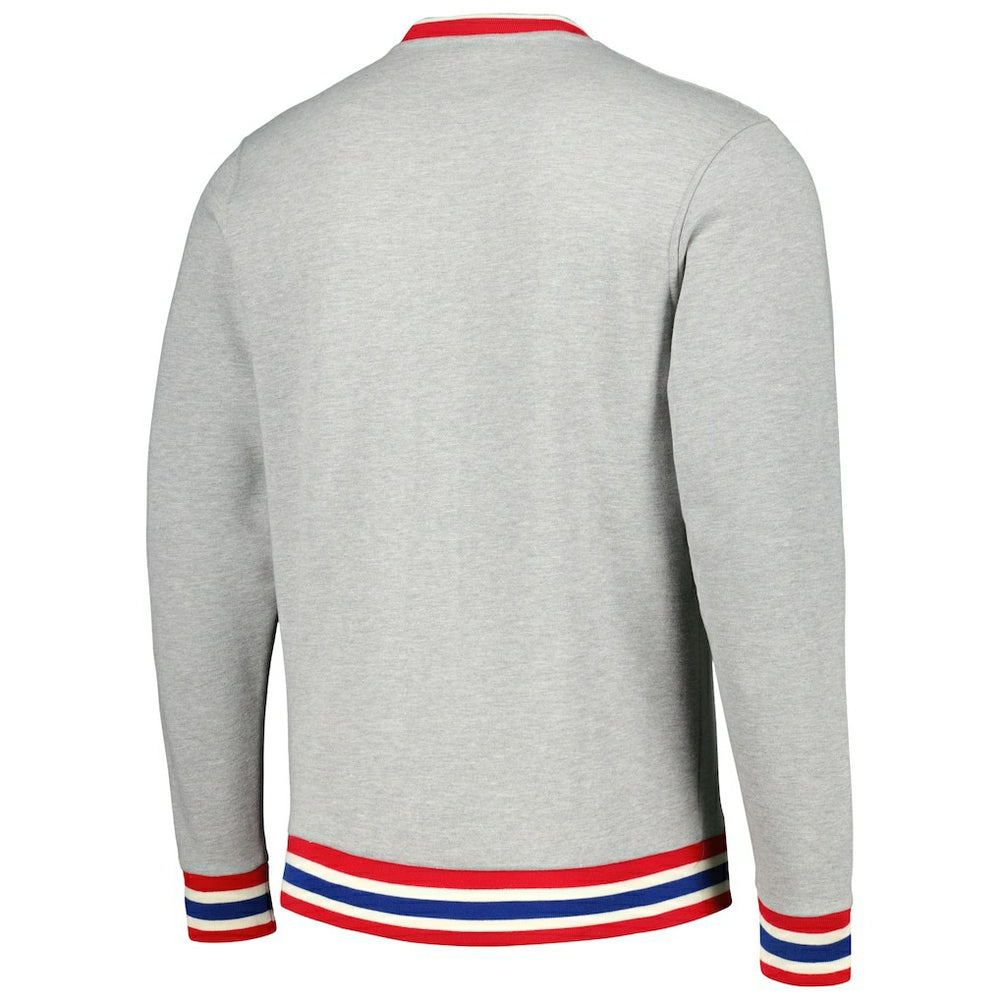 Philadelphia 76ers Unisex Vintage Throwback Crew Sweatshirt Heather Gray - New Era