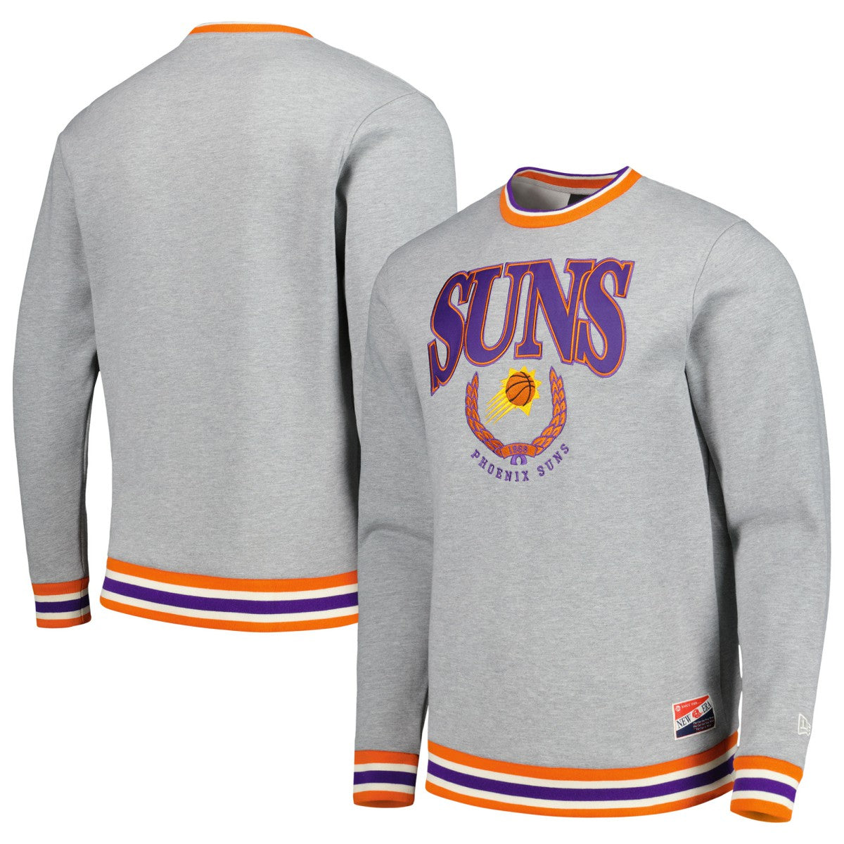 Phoenix Suns Unisex Vintage Throwback Crew Sweatshirt Heather Gray - New Era