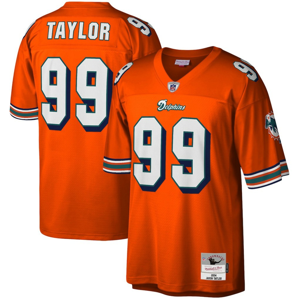 Jason Taylor Miami Dolphins Big & Tall 2004 Retired Player Replica Jersey - Orange Jerseys