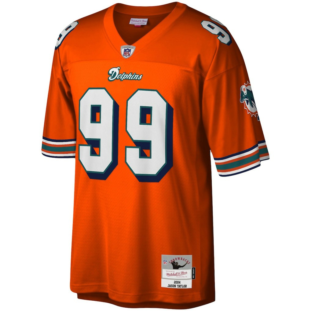 Jason Taylor Miami Dolphins Big & Tall 2004 Retired Player Replica Jersey - Orange Jerseys