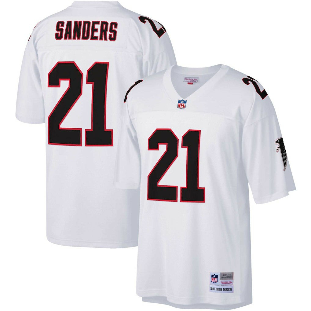 Deion Sanders Atlanta Falcons Big & Tall 1992 Retired Player Replica Jersey - White Jerseys