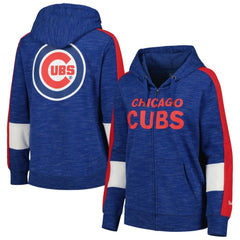 Chicago Cubs New Era Women's Colorblock Full-Zip Hoodie - Royal Hoodies