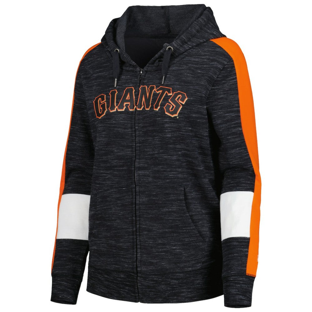 San Francisco Giants New Era Women's Colorblock Full-Zip Hoodie - Black Hoodies